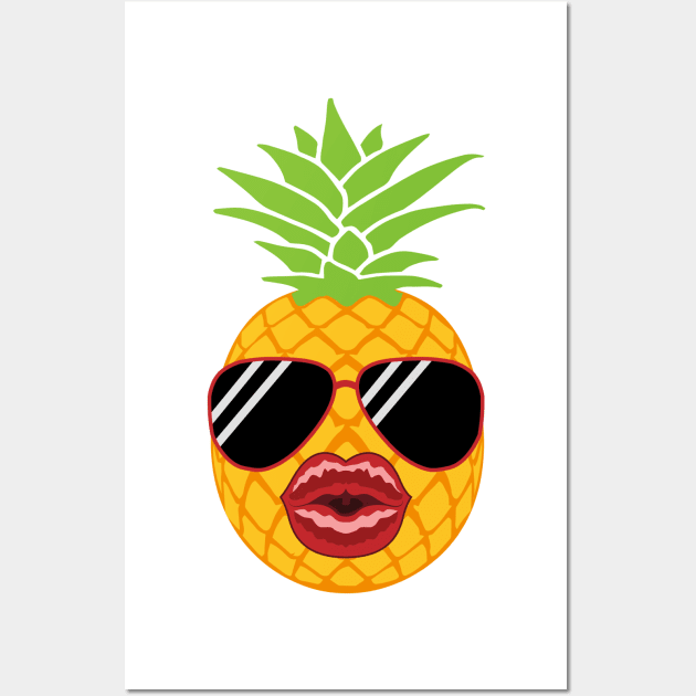 Pineapple with lip filler Botox Funny Pineapple Wall Art by gogo-jr